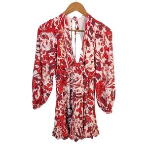 En Creme Bohemian Floral Print Long Sleeve Mini Size NEW! Size S